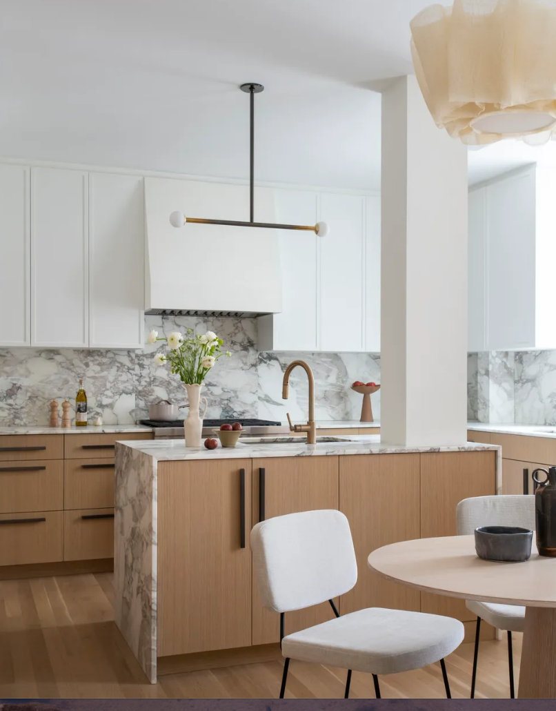 Kitchen with a dining table